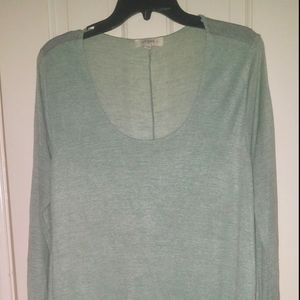 Umgee Womens Mint Green Tunic Lace Hem XL